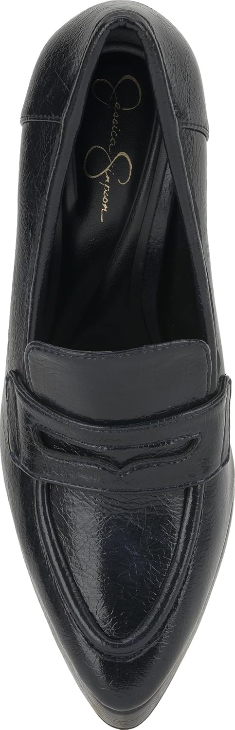 image:imageJessica Simpson Womens Nanelie Platform LoaferBlack Distressed Patent
