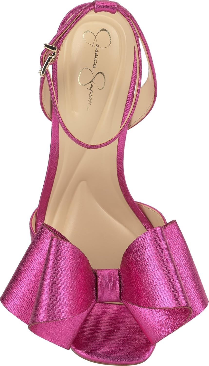 image:imageJessica Simpson Womens Olivine Bow Heeled SandalBright Fuchsia