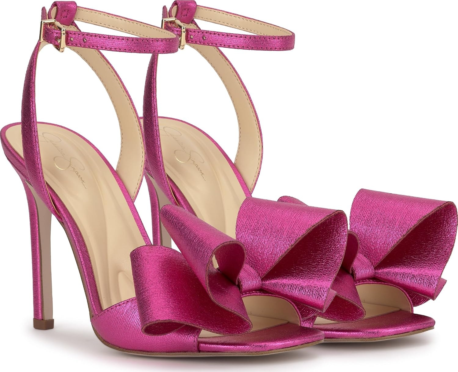image:imageJessica Simpson Womens Olivine Bow Heeled SandalBright Fuchsia