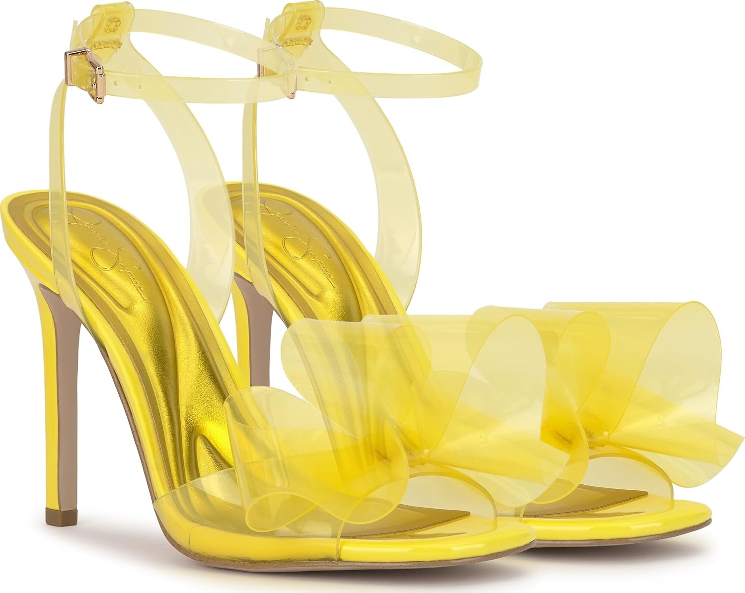 image:imageJessica Simpson Womens Olivine Bow Heeled SandalBright Yellow Tpu