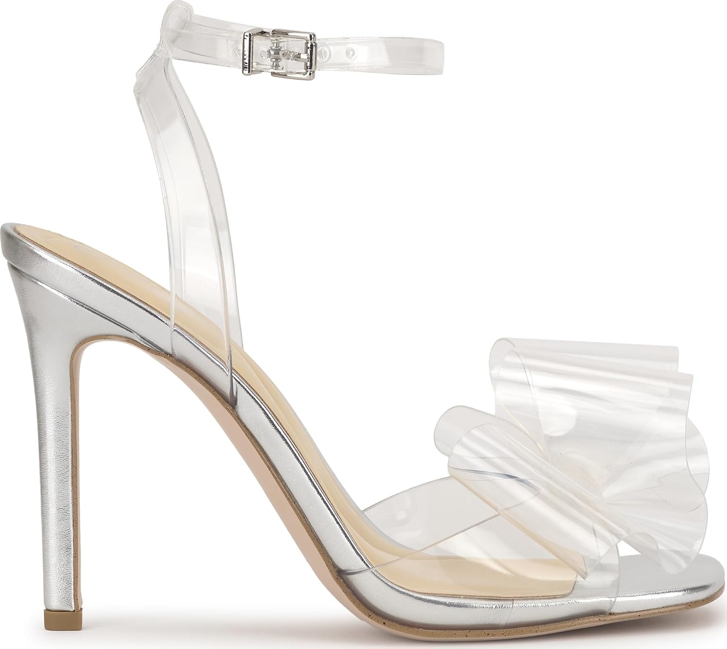 image:imageJessica Simpson Womens Olivine Bow Heeled SandalClearSilver Tpu