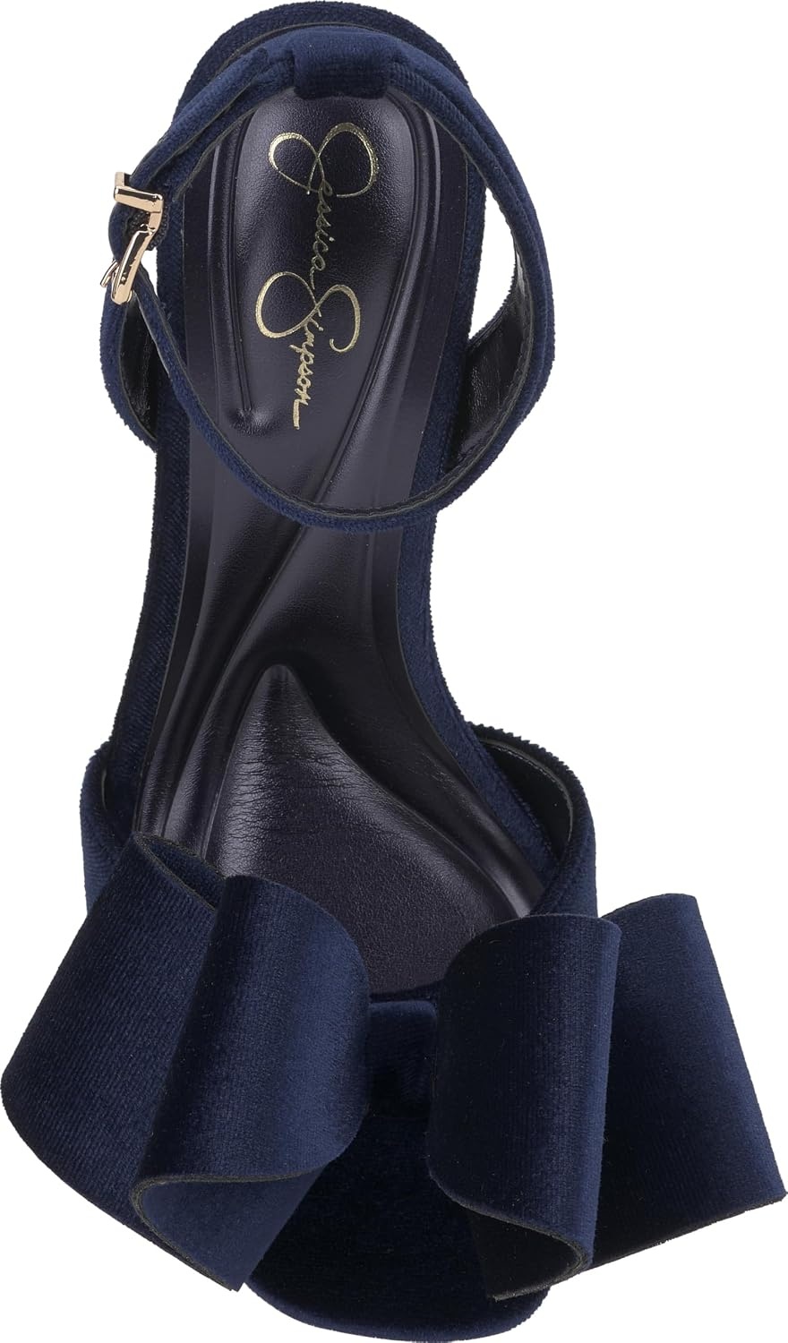 image:imageJessica Simpson Womens Olivine Bow Heeled SandalDark Night Lux Velvet