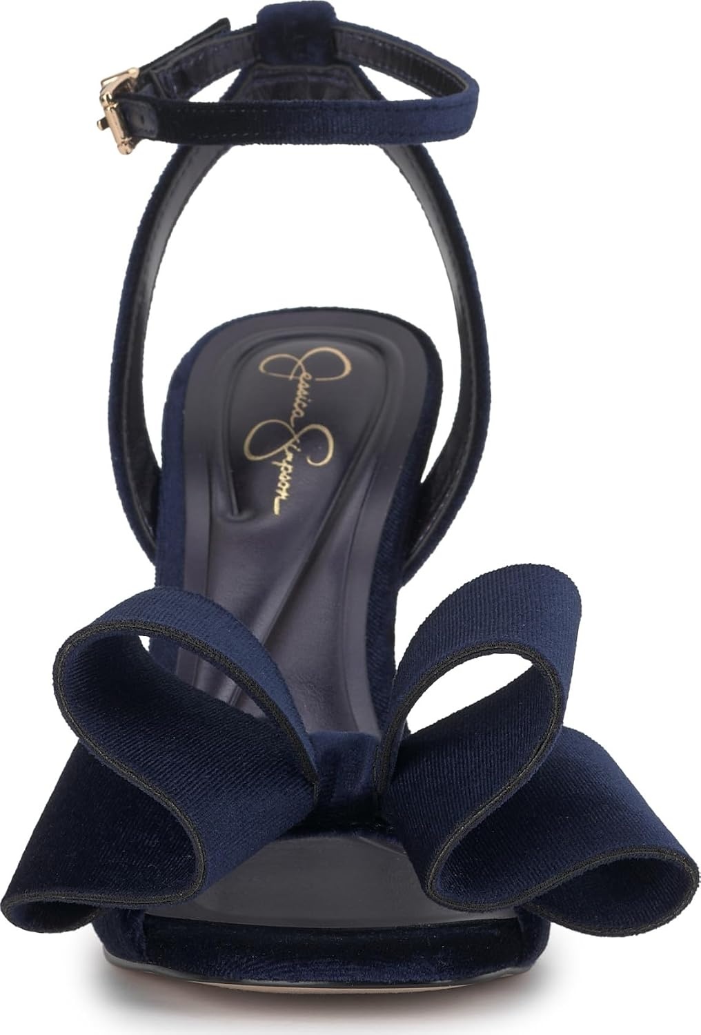 image:imageJessica Simpson Womens Olivine Bow Heeled SandalDark Night Lux Velvet