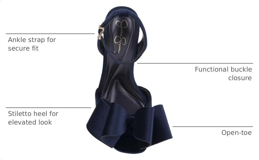 image:imageJessica Simpson Womens Olivine Bow Heeled SandalDark Night Lux Velvet