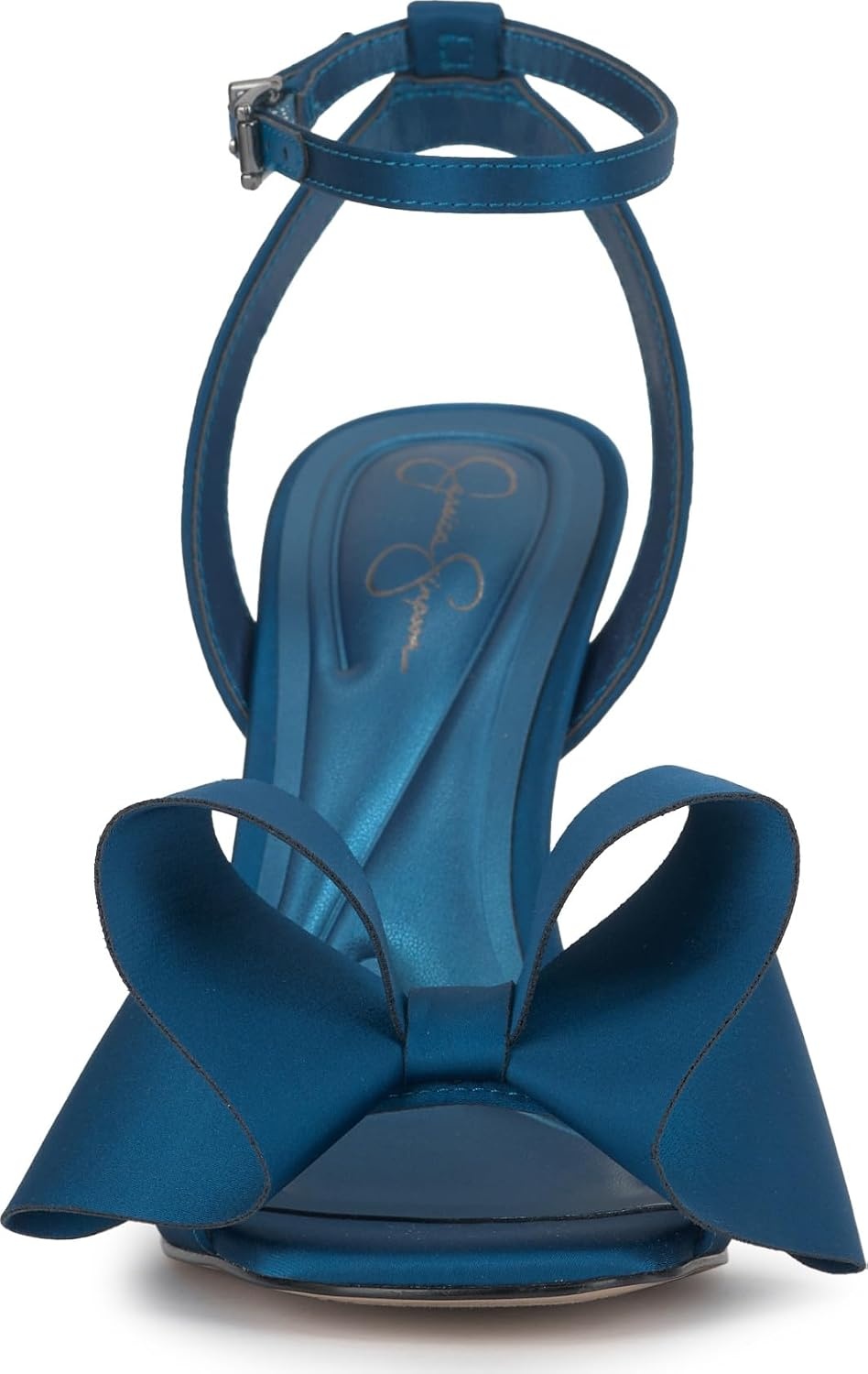 image:imageJessica Simpson Womens Olivine Bow Heeled SandalLuminous Teal Satin