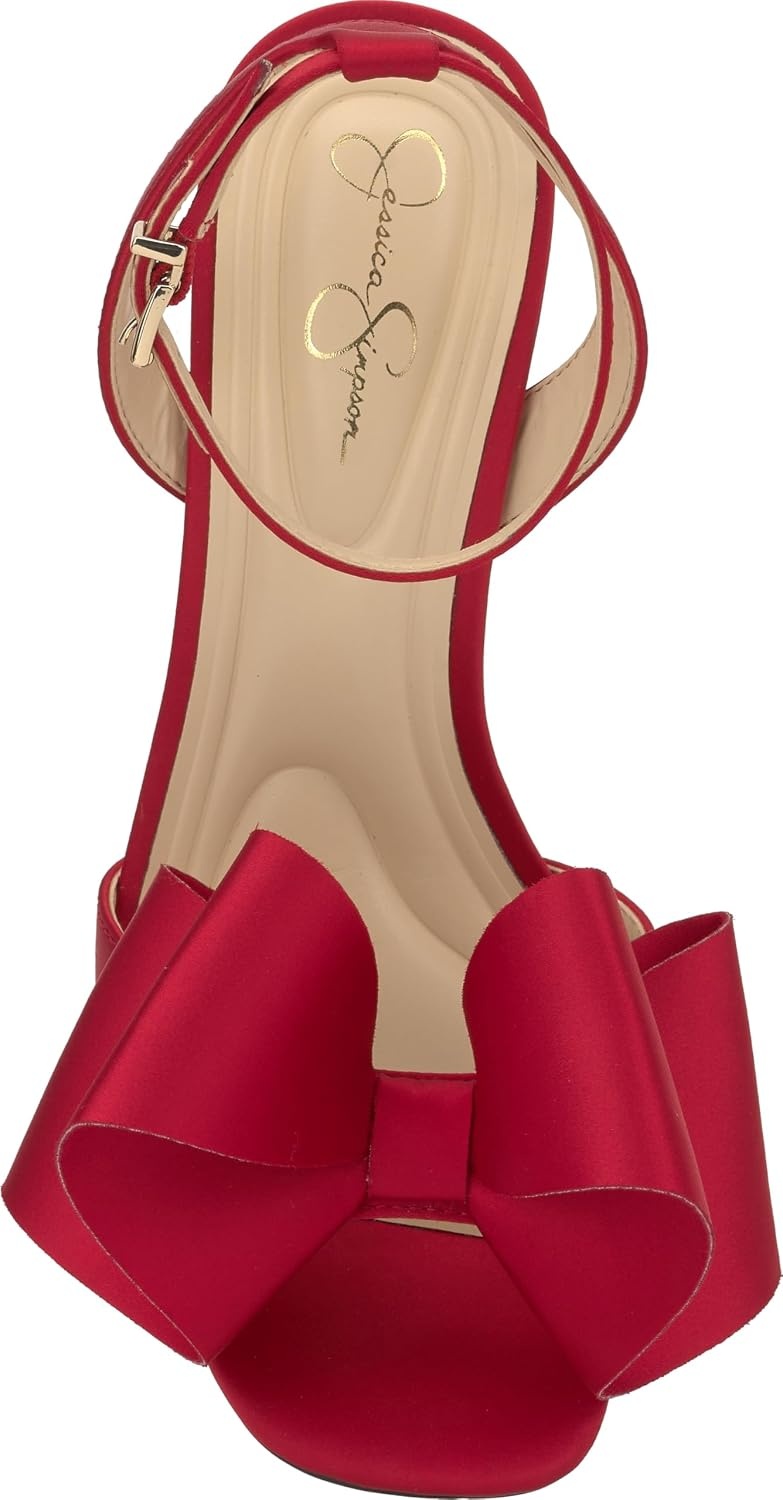 image:imageJessica Simpson Womens Olivine Bow Heeled SandalRed Muse