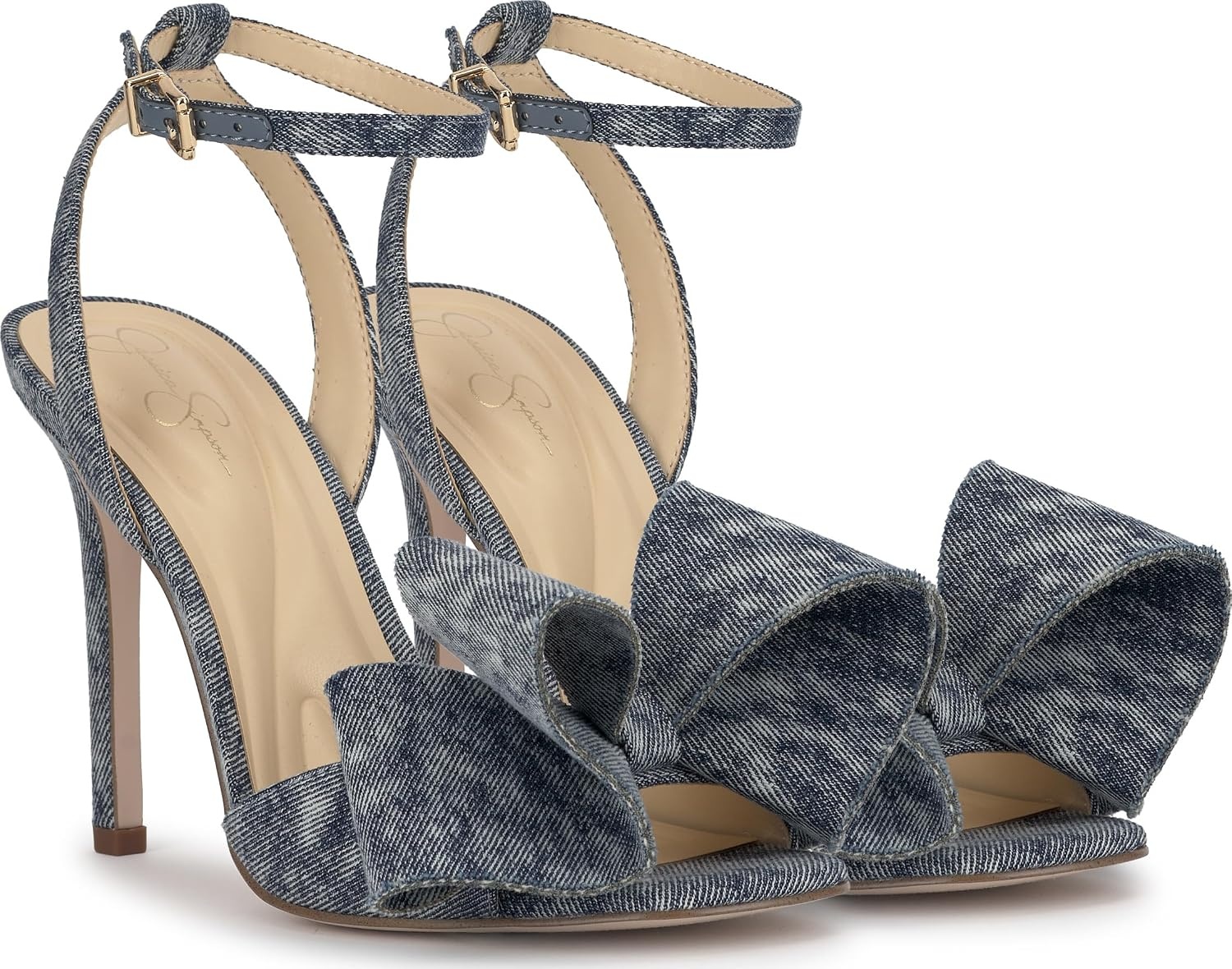 image:imageJessica Simpson Womens Olivine Bow Heeled SandalShadow Blue