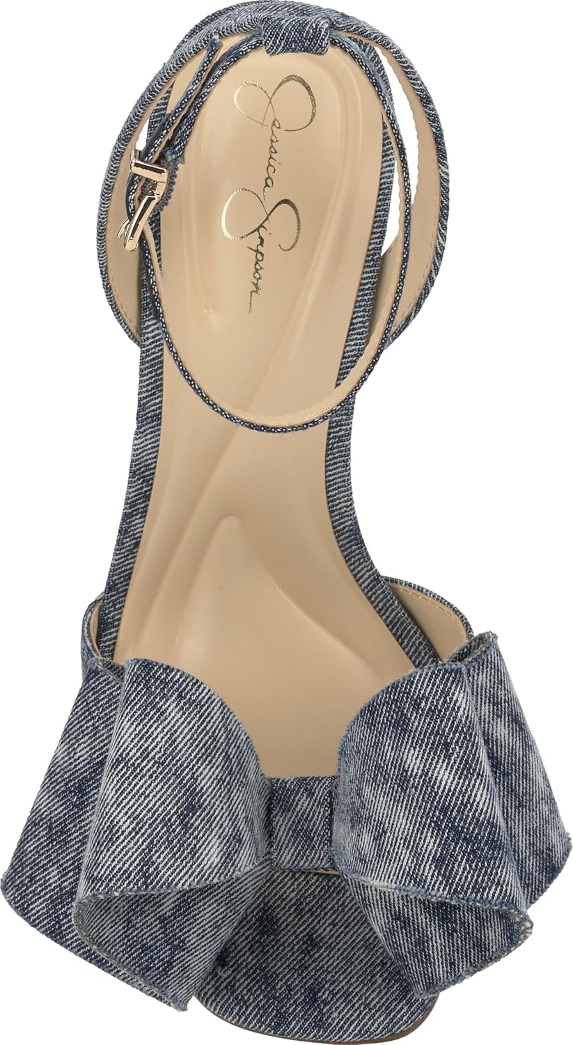 image:imageJessica Simpson Womens Olivine Bow Heeled SandalShadow Blue