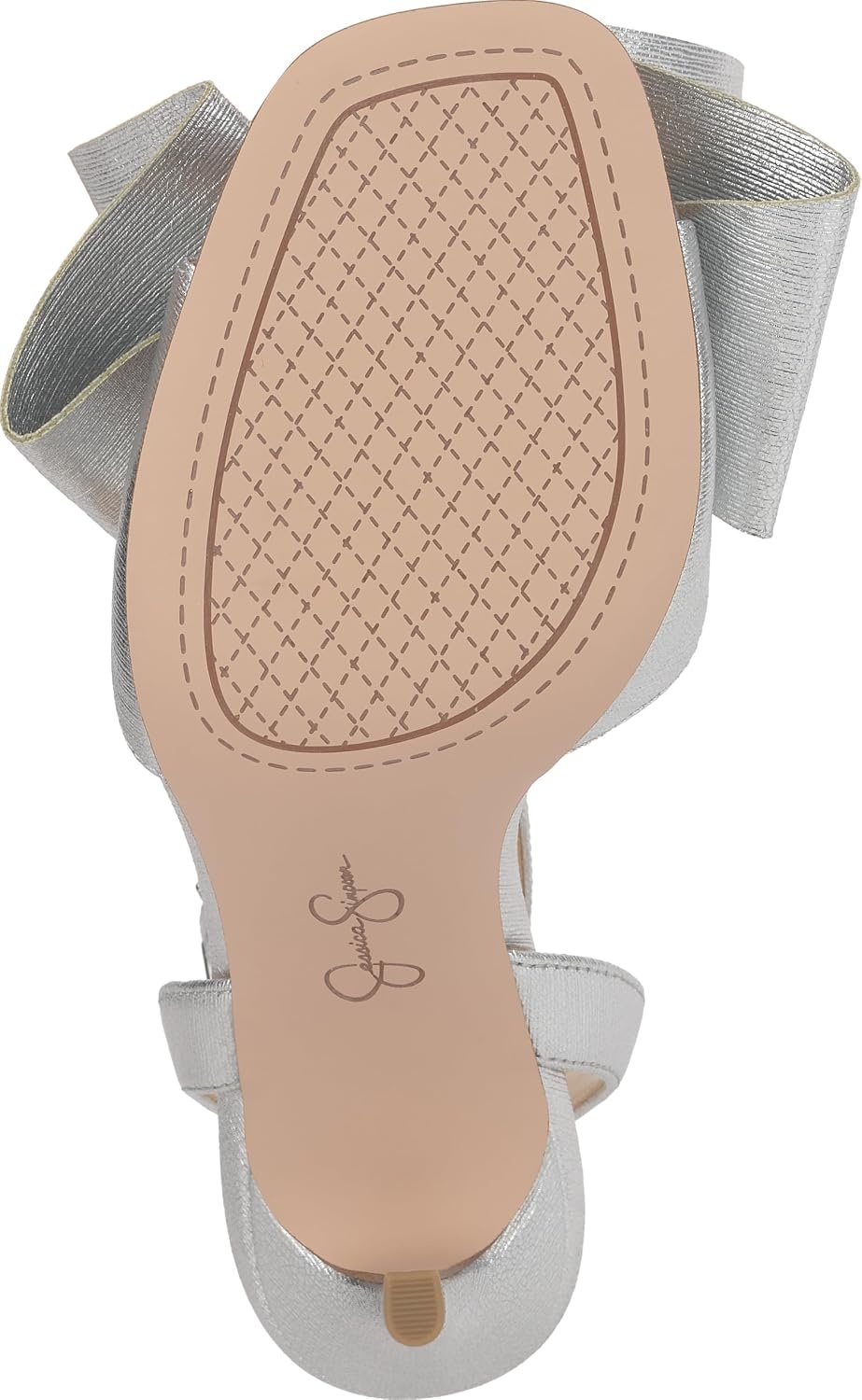 image:imageJessica Simpson Womens Olivine Bow Heeled SandalSilver Metallic