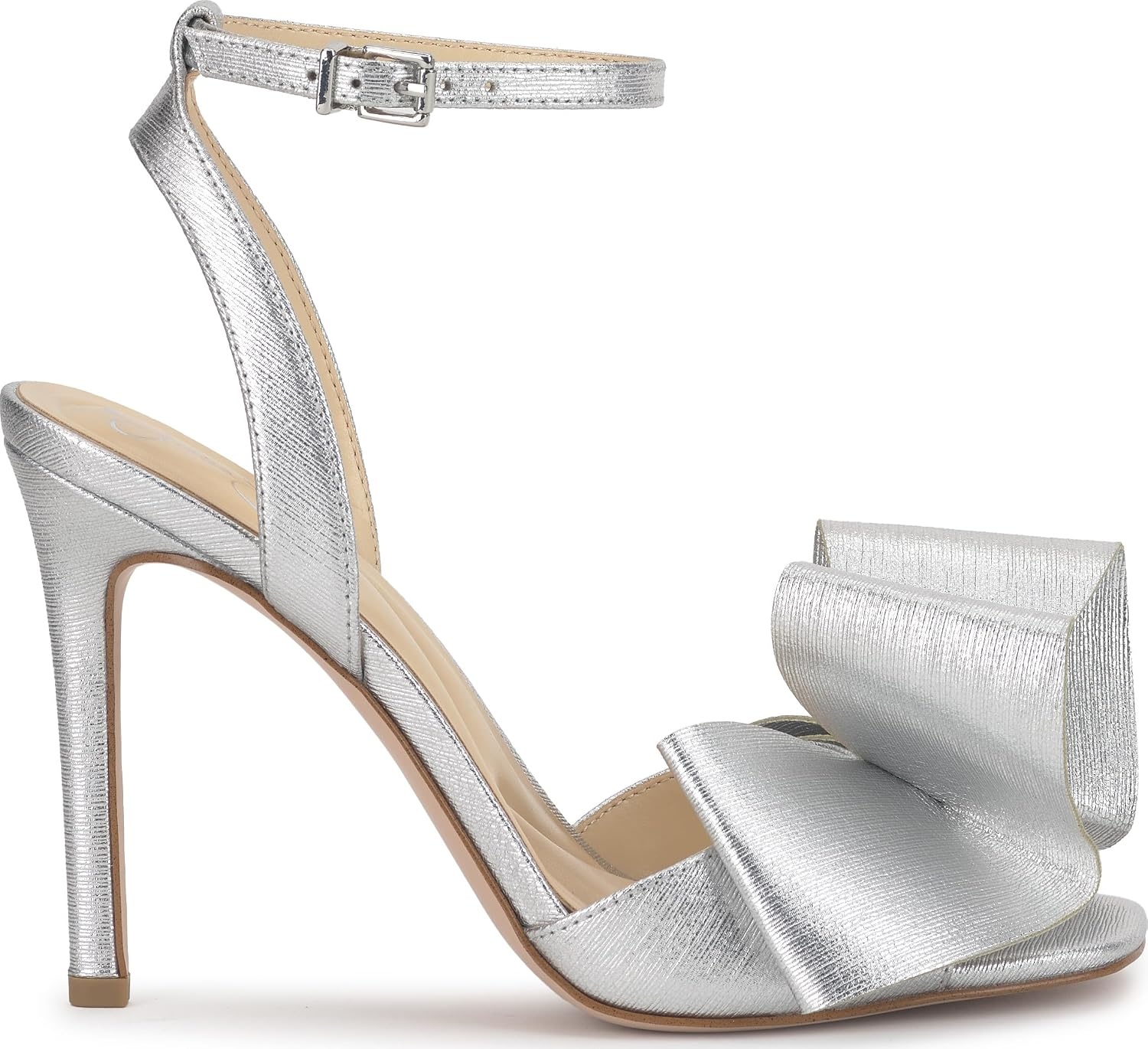 image:imageJessica Simpson Womens Olivine Bow Heeled SandalSilver Metallic
