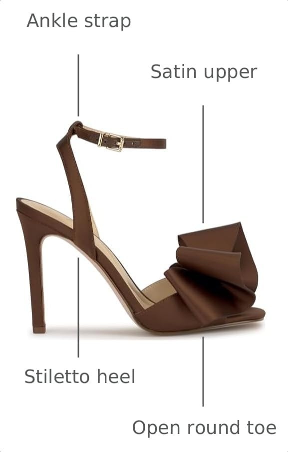 image:imageJessica Simpson Womens Olivine Bow Heeled SandalToasted Pecan Matte Satin