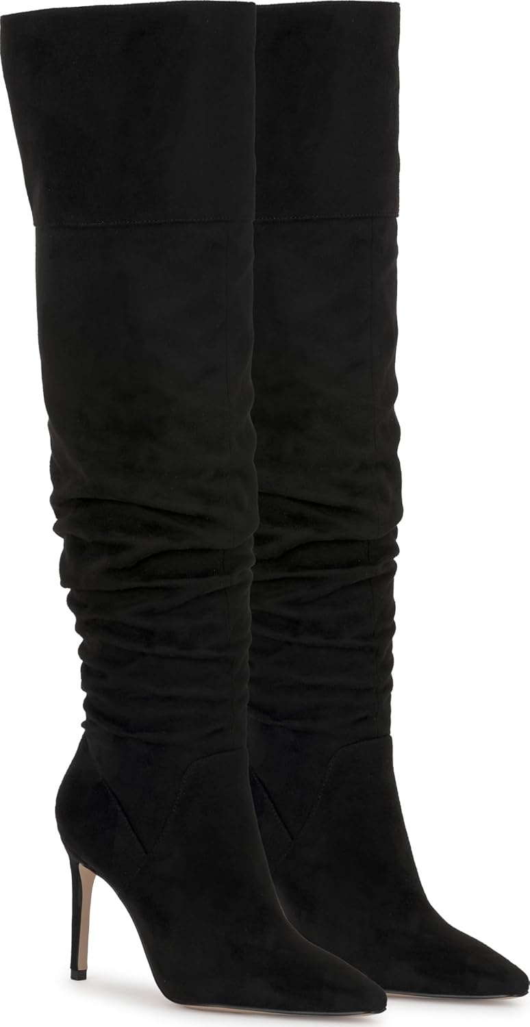 image:imageJessica Simpson Womens Olyra Over The Knee Slouch BootBlack Stretch Microsuede