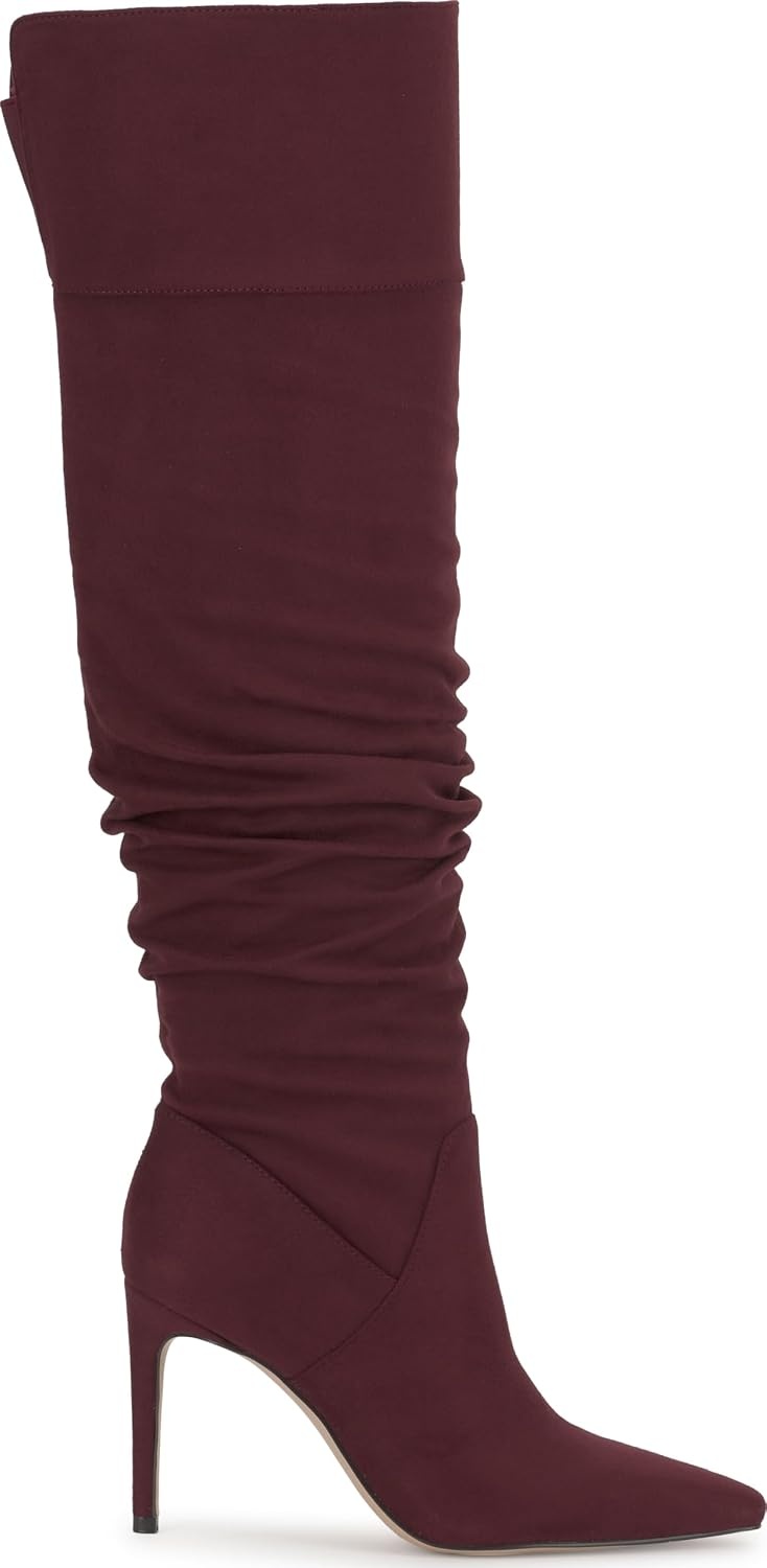 image:imageJessica Simpson Womens Olyra Over The Knee Slouch BootCherry Mahogany Stretch Microsuede