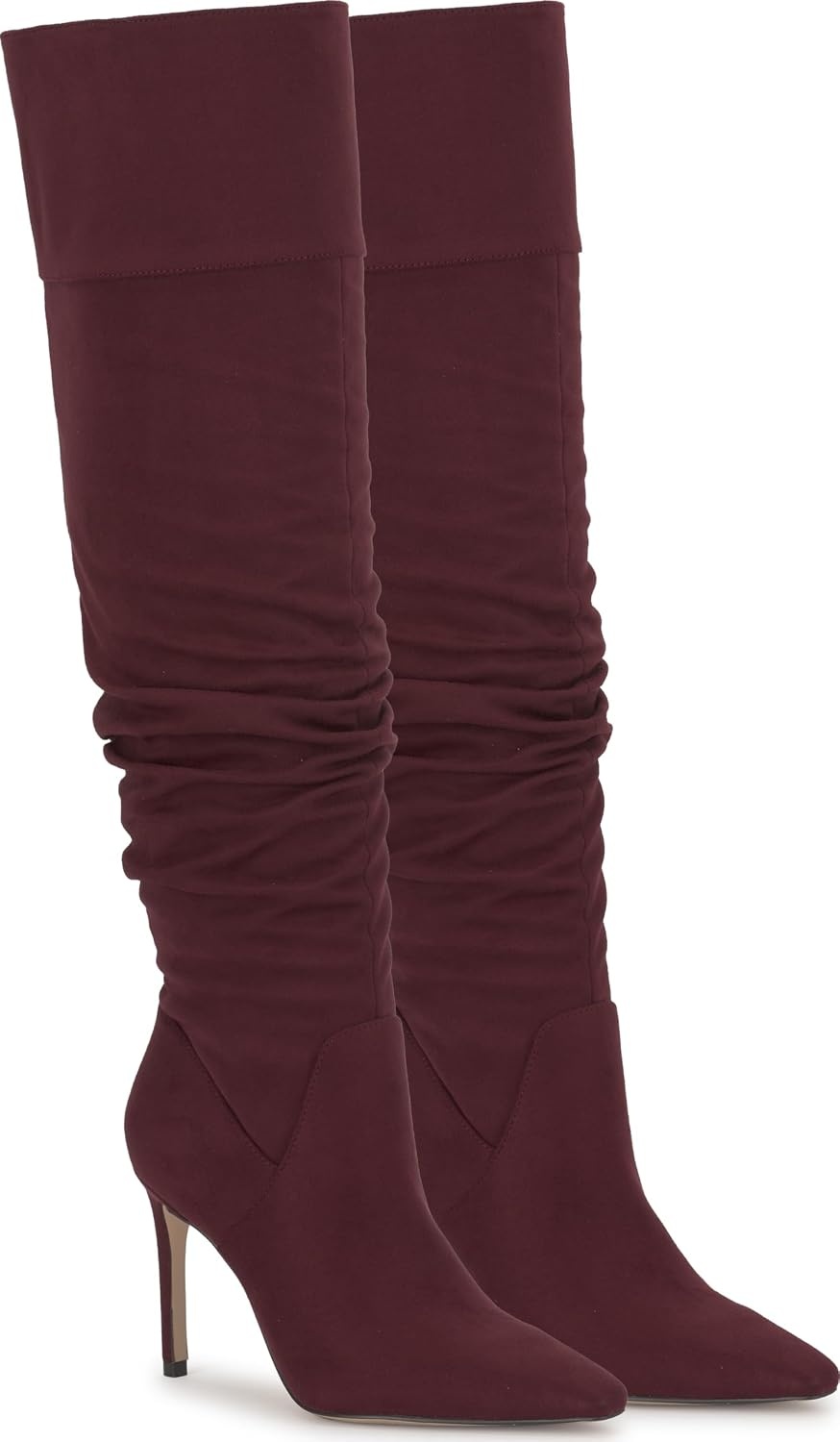 image:imageJessica Simpson Womens Olyra Over The Knee Slouch BootCherry Mahogany Stretch Microsuede