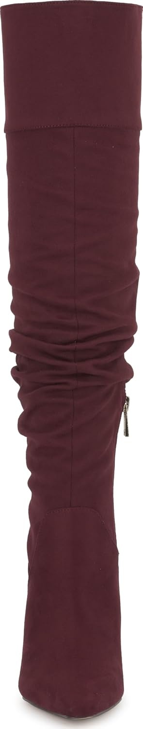 image:imageJessica Simpson Womens Olyra Over The Knee Slouch BootCherry Mahogany Stretch Microsuede