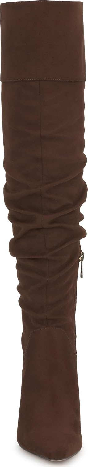 image:imageJessica Simpson Womens Olyra Over The Knee Slouch BootWalnut Stretch Microsuede