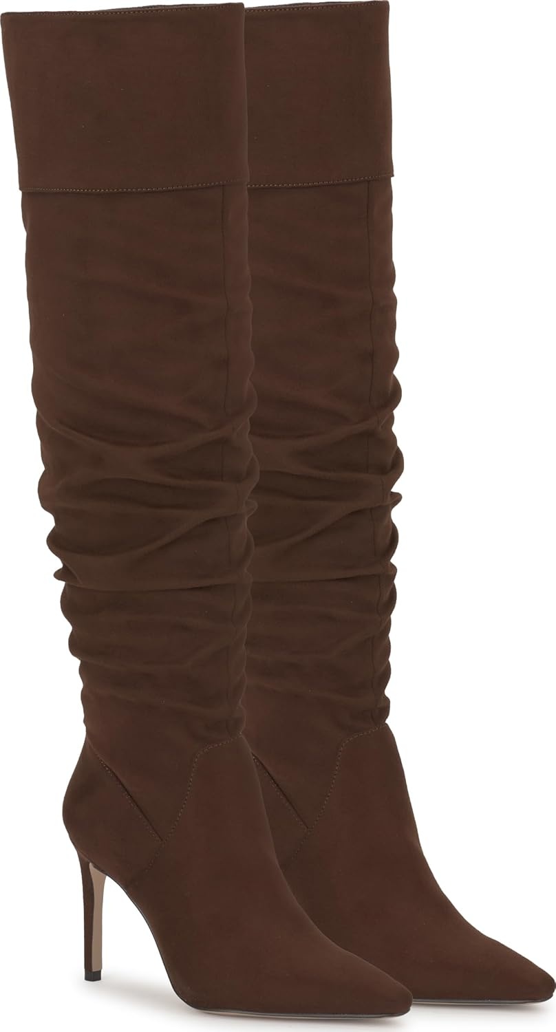 image:imageJessica Simpson Womens Olyra Over The Knee Slouch BootWalnut Stretch Microsuede