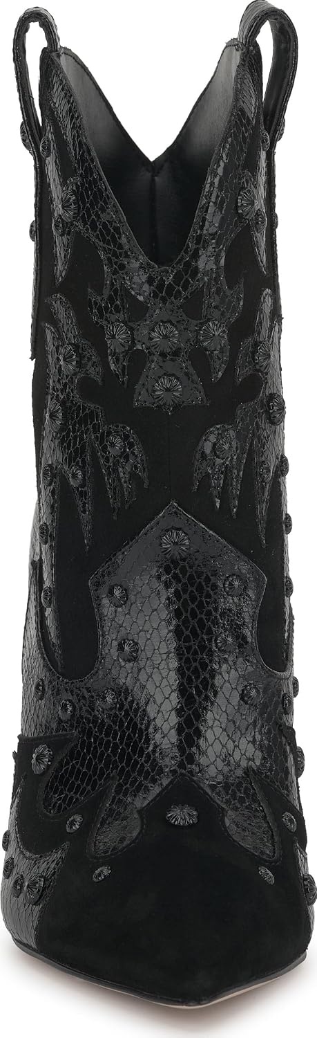 image:imageJessica Simpson Womens Palieve Pointed Toe Western BootieBlack Suede