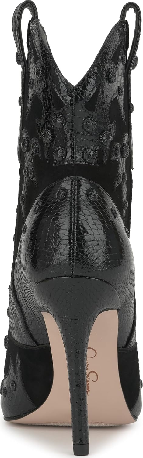 image:imageJessica Simpson Womens Palieve Pointed Toe Western BootieBlack Suede