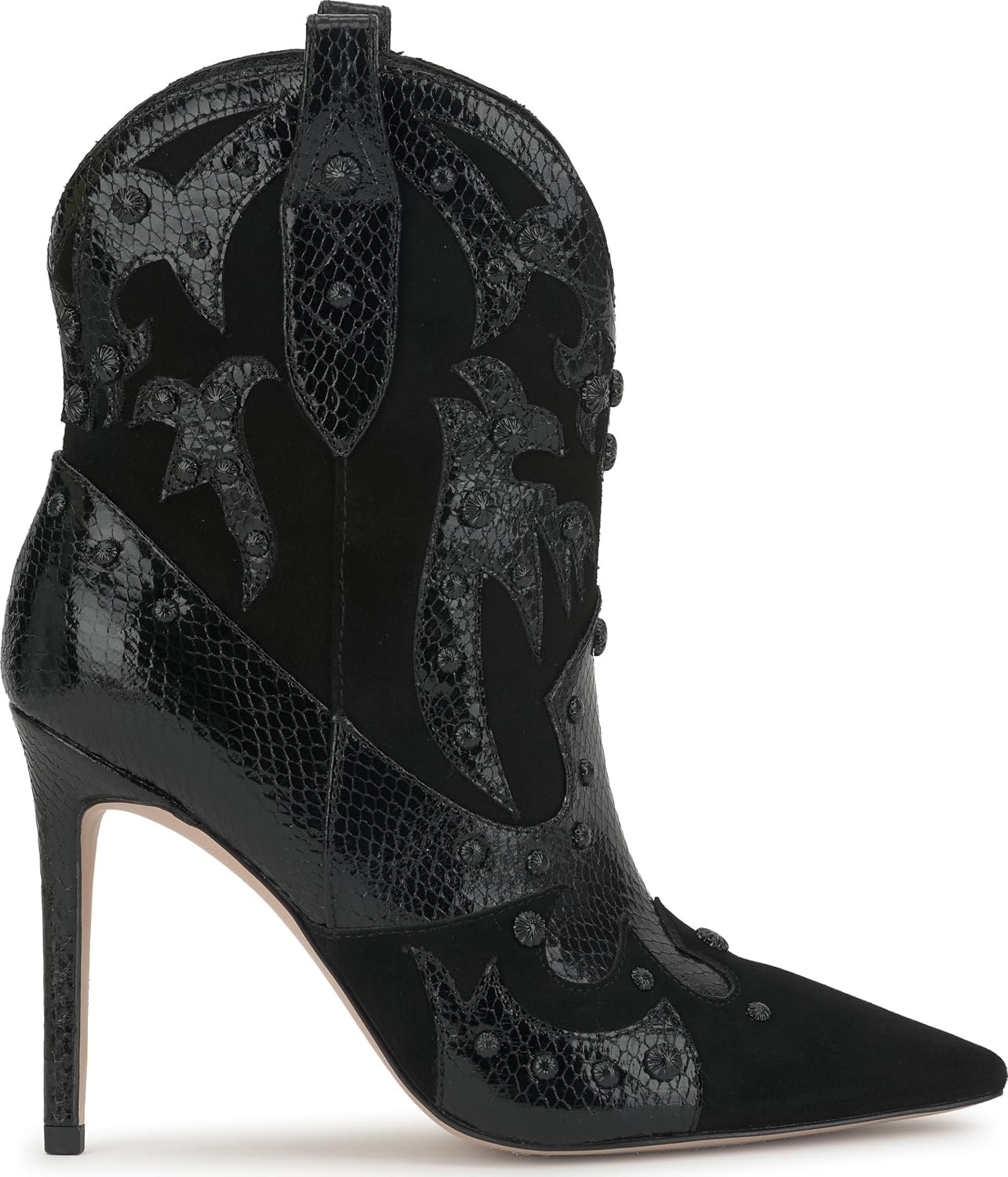 image:imageJessica Simpson Womens Palieve Pointed Toe Western BootieBlack Suede