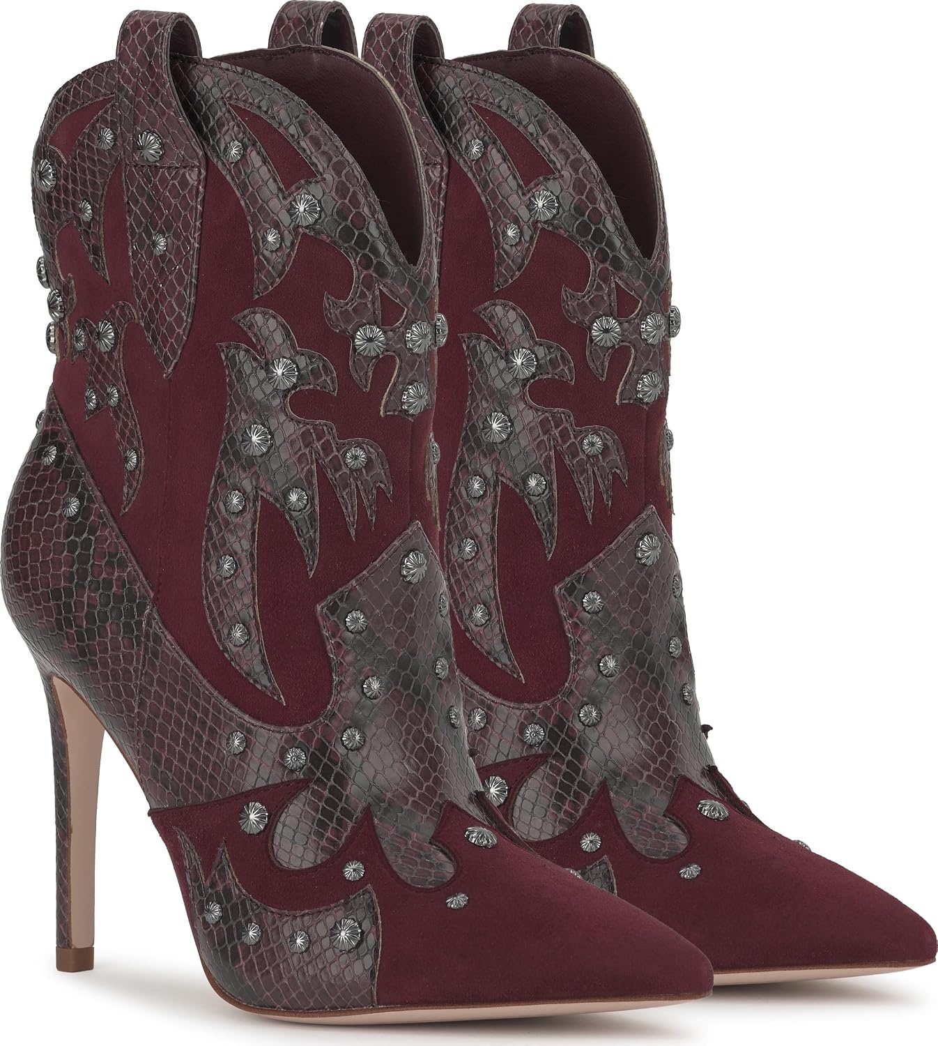 image:imageJessica Simpson Womens Palieve Pointed Toe Western BootieCherry Mahogany Suede