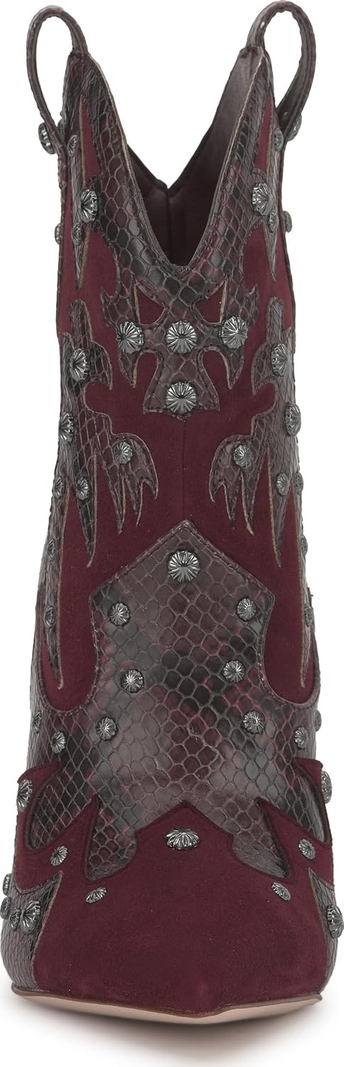 image:imageJessica Simpson Womens Palieve Pointed Toe Western BootieCherry Mahogany Suede