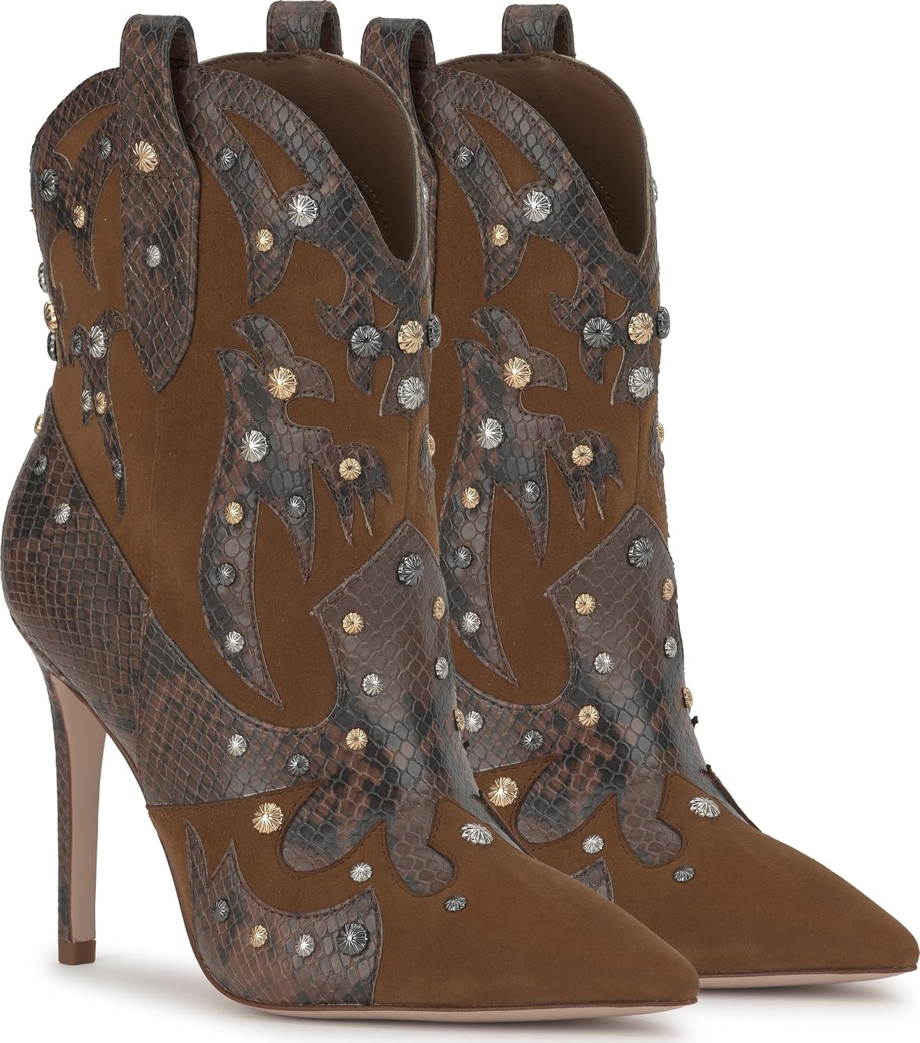 image:imageJessica Simpson Womens Palieve Pointed Toe Western BootieLight Hickory Suede