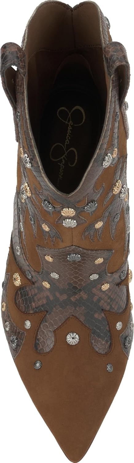 image:imageJessica Simpson Womens Palieve Pointed Toe Western BootieLight Hickory Suede