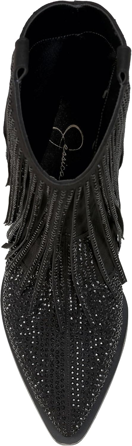image:imageJessica Simpson Womens Paredisa Embellished Fringe Western BootieBlack