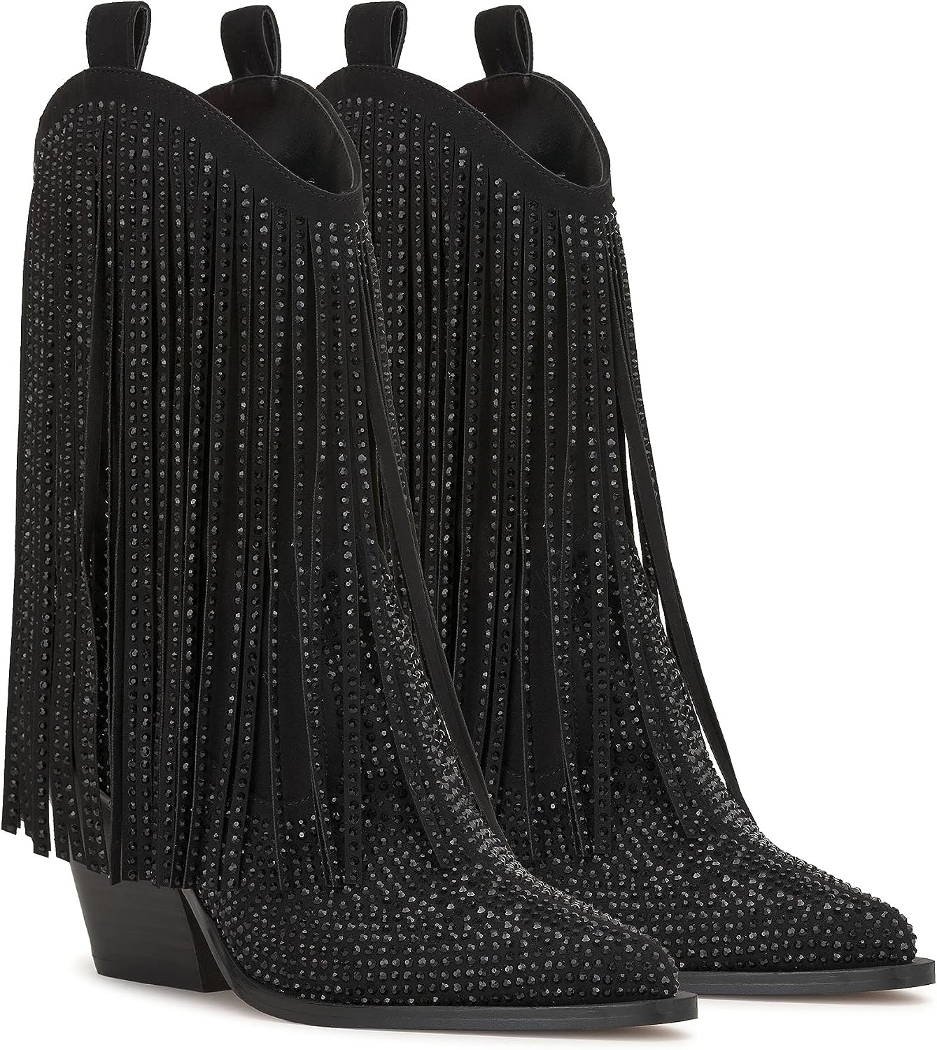 image:imageJessica Simpson Womens Paredisa Embellished Fringe Western BootieBlack