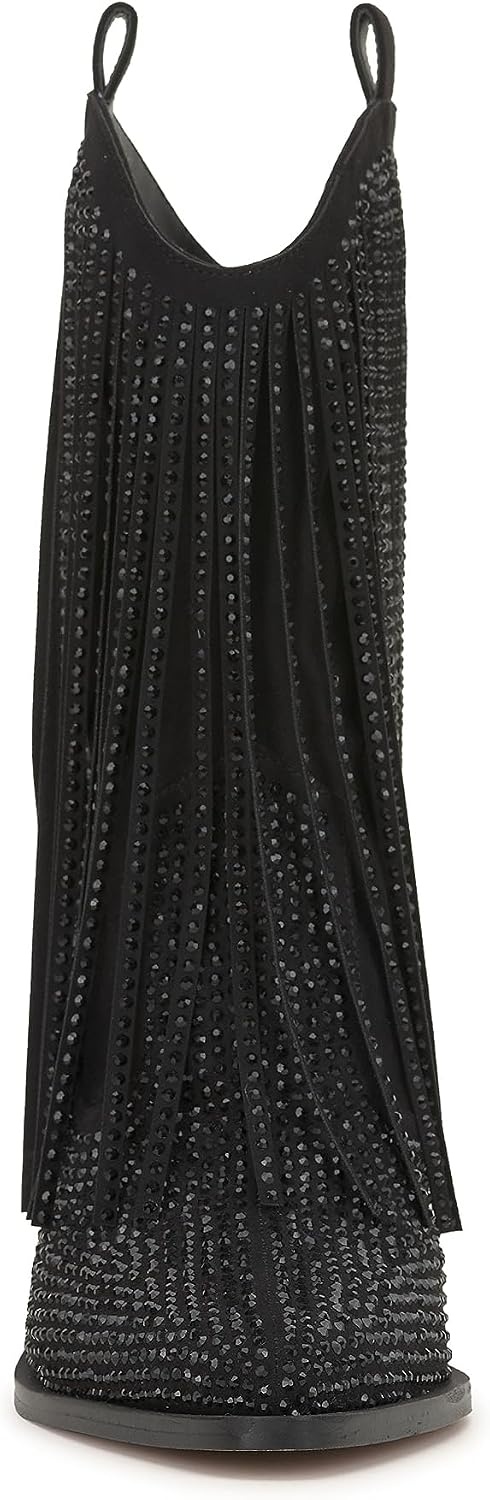 image:imageJessica Simpson Womens Paredisa Embellished Fringe Western BootieBlack