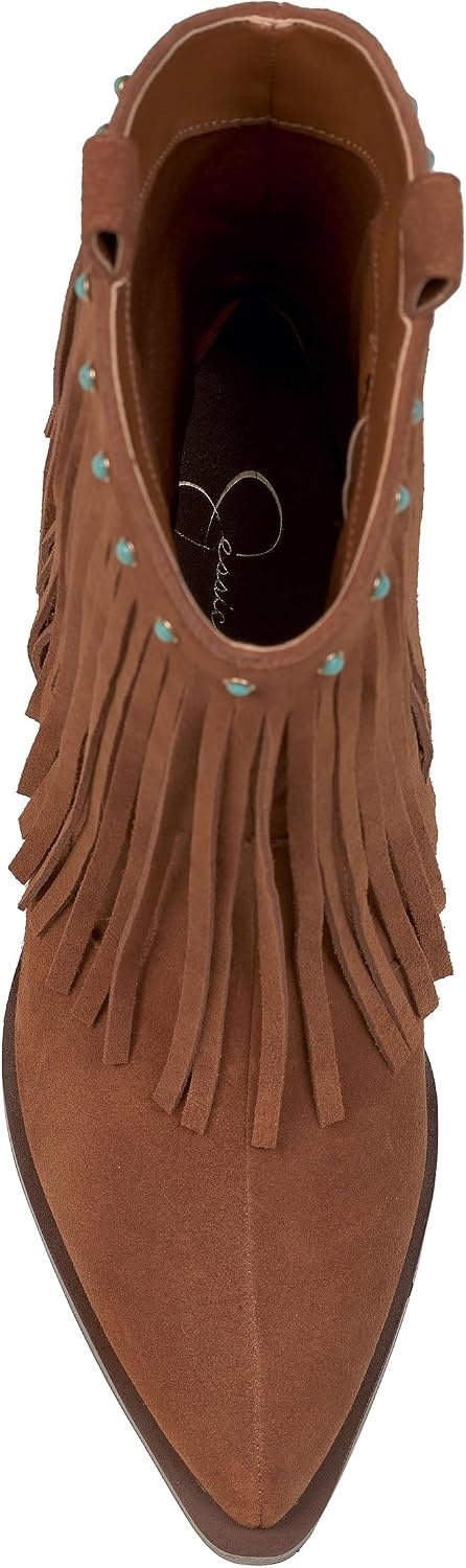 image:imageJessica Simpson Womens Paredisa Embellished Fringe Western BootieCaramel