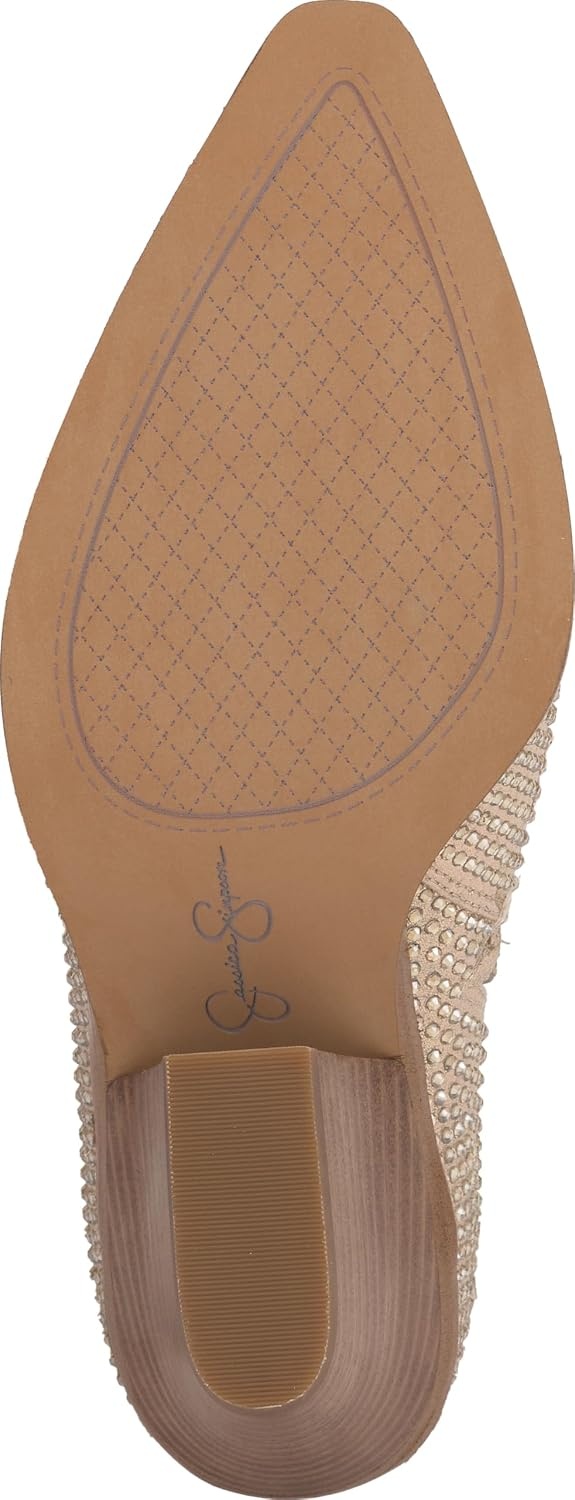 image:imageJessica Simpson Womens Paredisa Embellished Fringe Western BootieChampagne Shimmer Sand