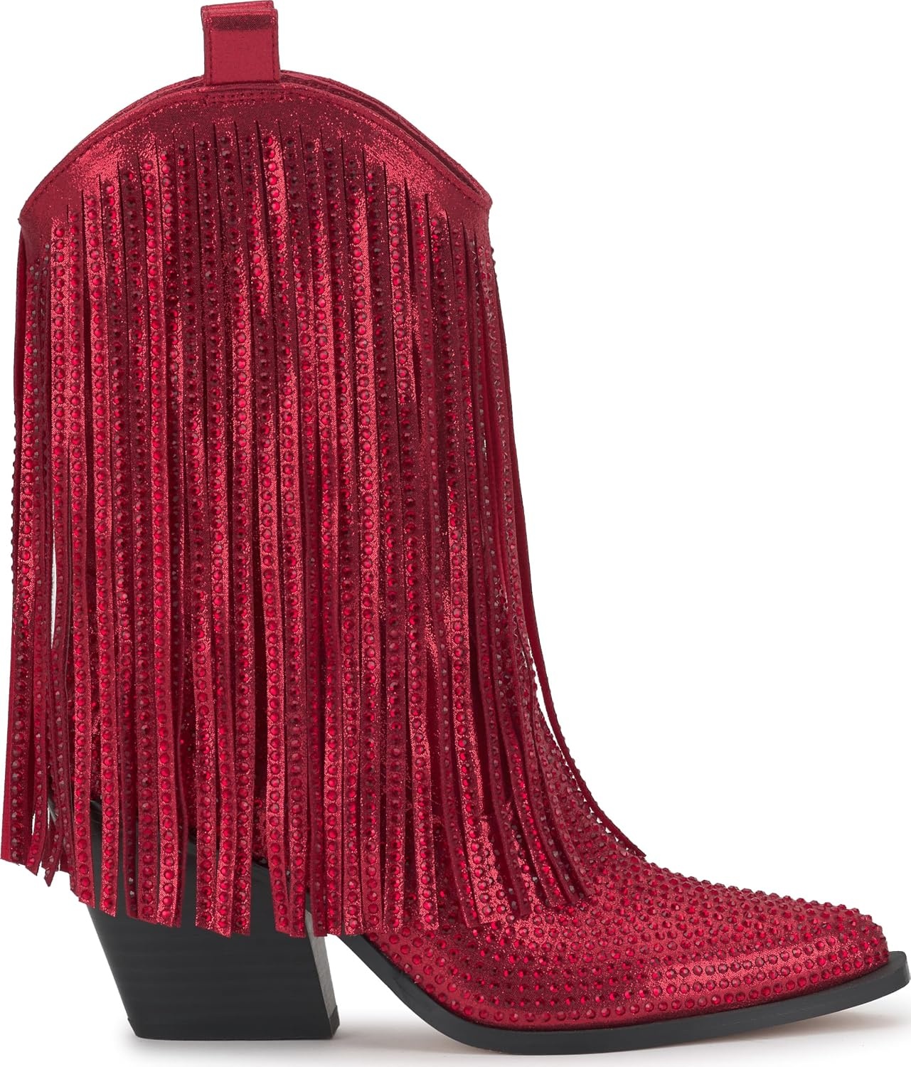 image:imageJessica Simpson Womens Paredisa Embellished Fringe Western BootieRed Muse Shimmer Sand