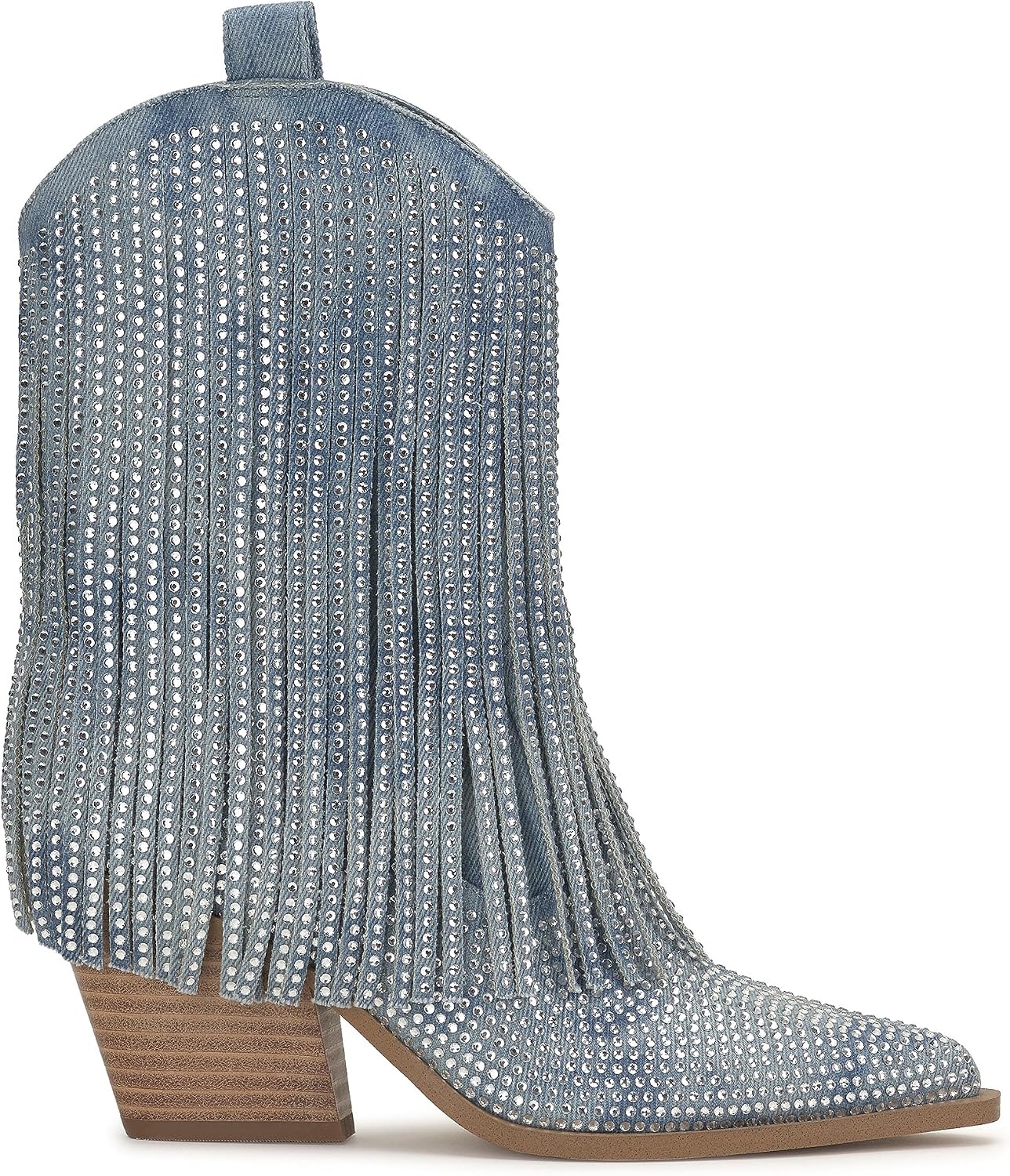 image:imageJessica Simpson Womens Paredisa Embellished Fringe Western BootieRugged Blue