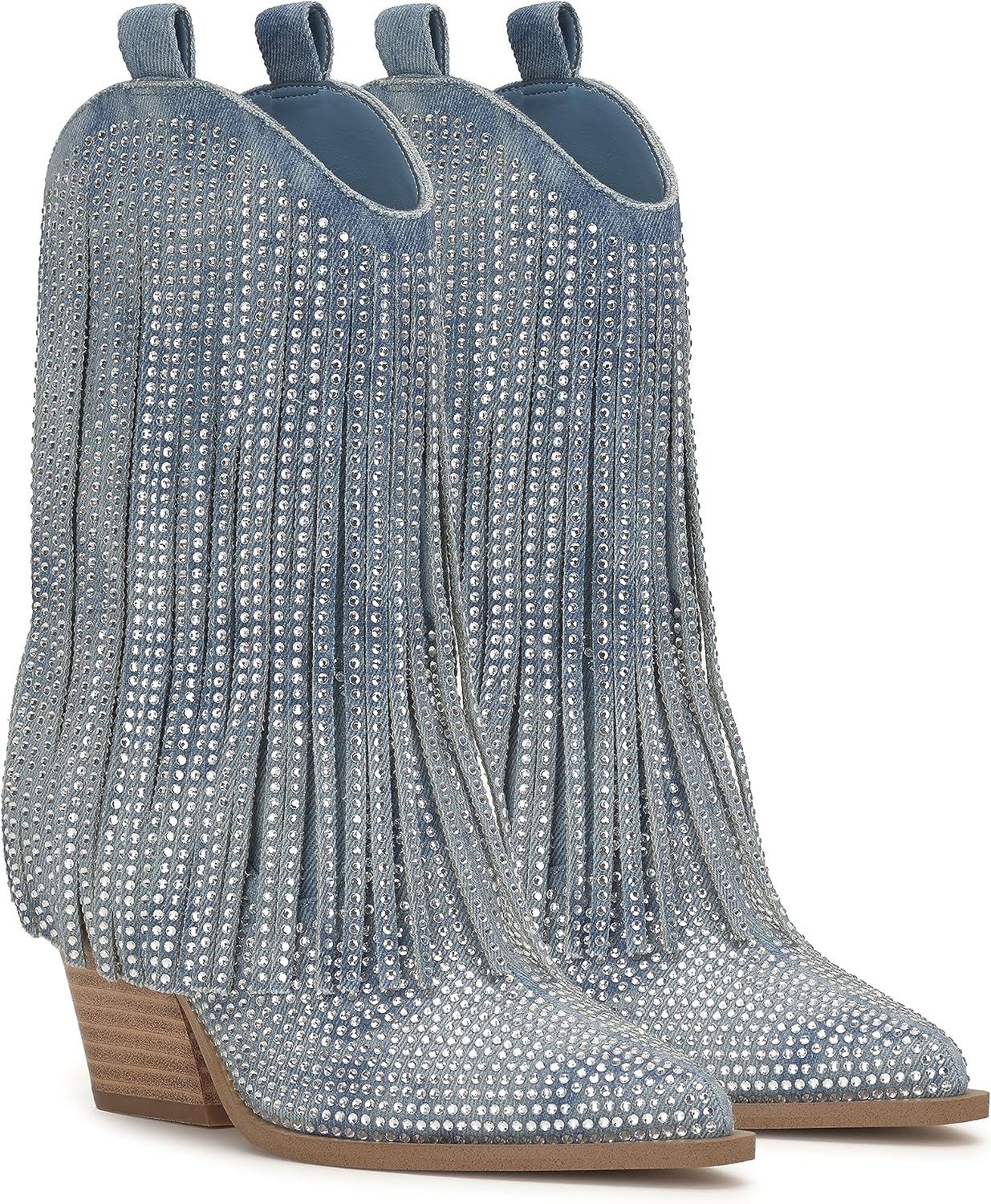 image:imageJessica Simpson Womens Paredisa Embellished Fringe Western BootieRugged Blue