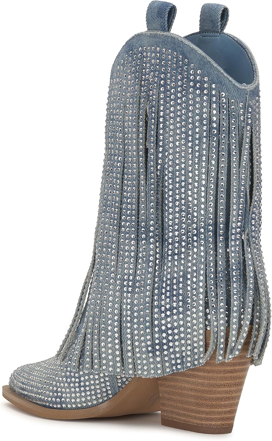 image:imageJessica Simpson Womens Paredisa Embellished Fringe Western BootieRugged Blue