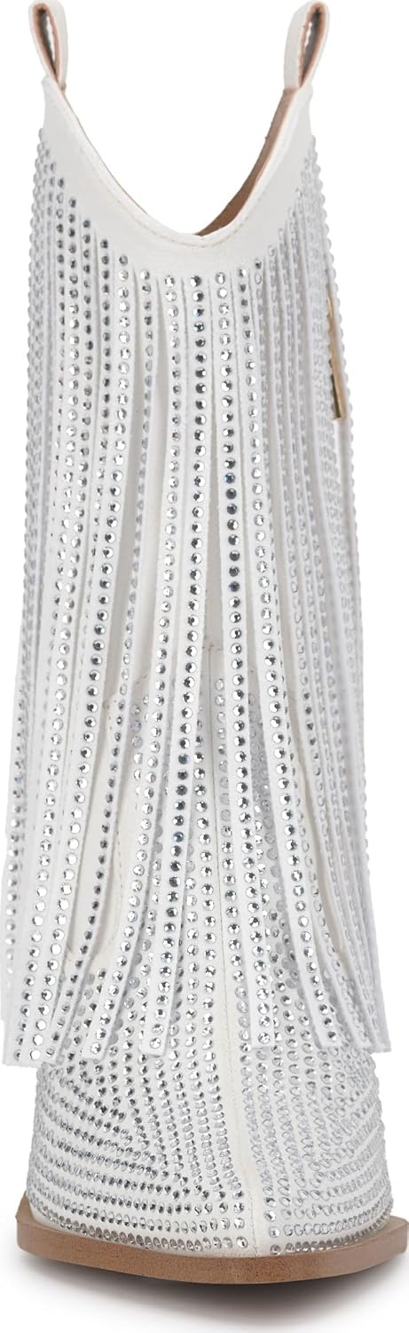 image:imageJessica Simpson Womens Paredisa Embellished Fringe Western BootieWhite