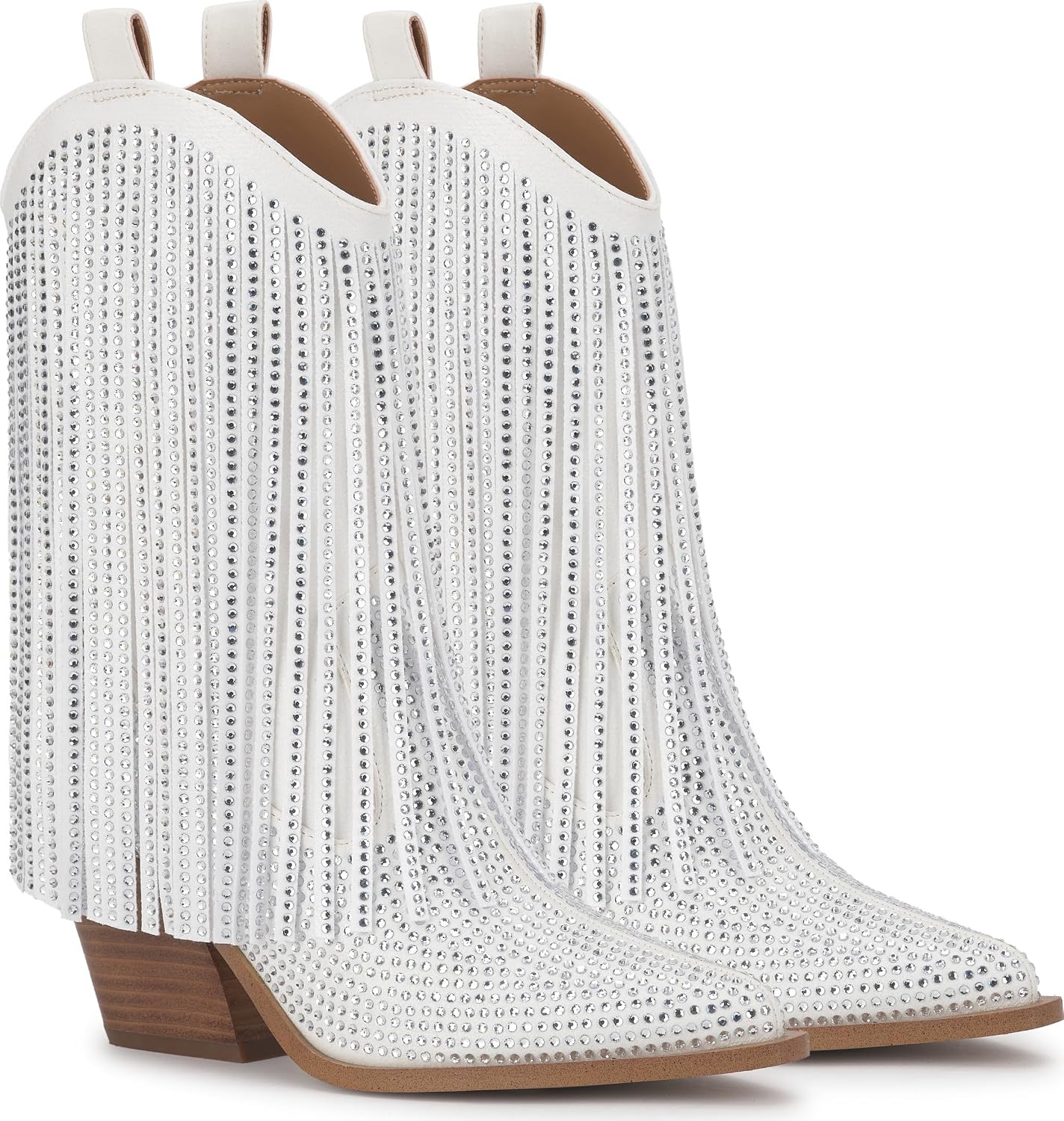 image:imageJessica Simpson Womens Paredisa Embellished Fringe Western BootieWhite