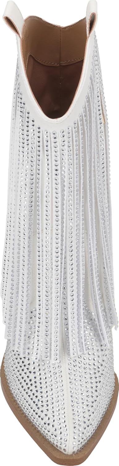 image:imageJessica Simpson Womens Paredisa Embellished Fringe Western BootieWhite