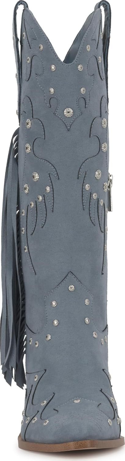 image:imageJessica Simpson Womens Piarin Western Fringe BootAsh Blue Supreme Microsuede