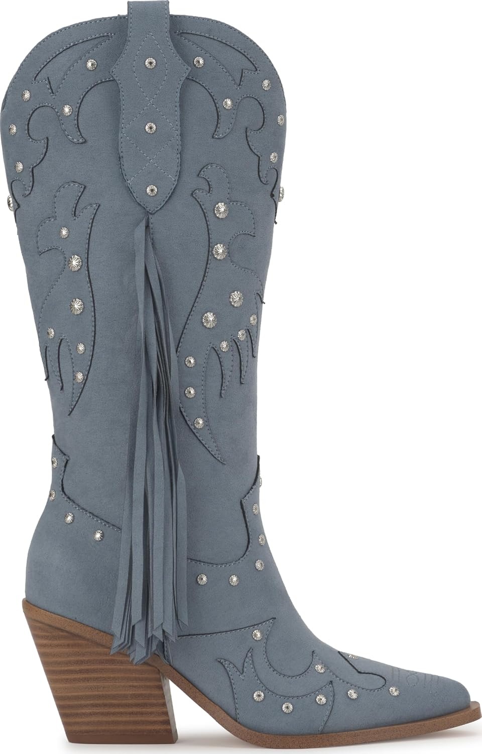 image:imageJessica Simpson Womens Piarin Western Fringe BootAsh Blue Supreme Microsuede