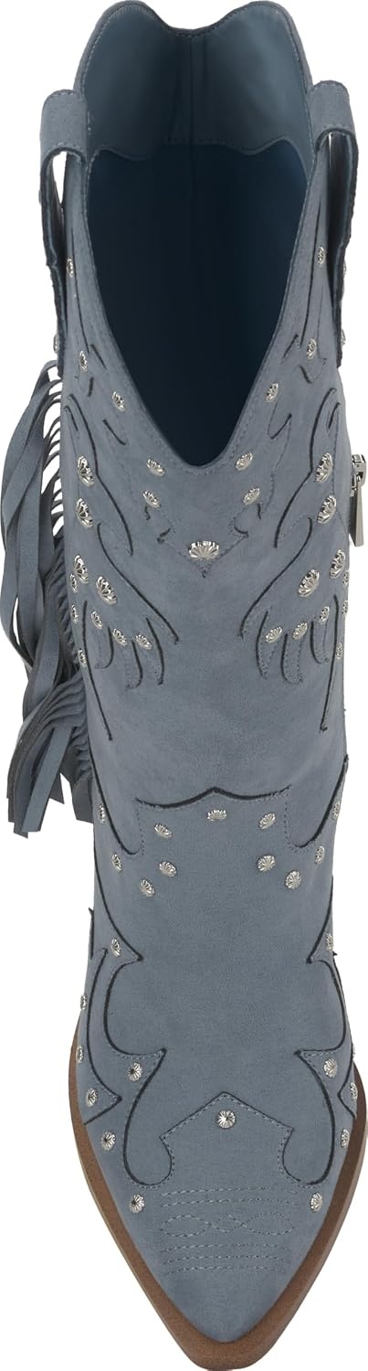 image:imageJessica Simpson Womens Piarin Western Fringe BootAsh Blue Supreme Microsuede