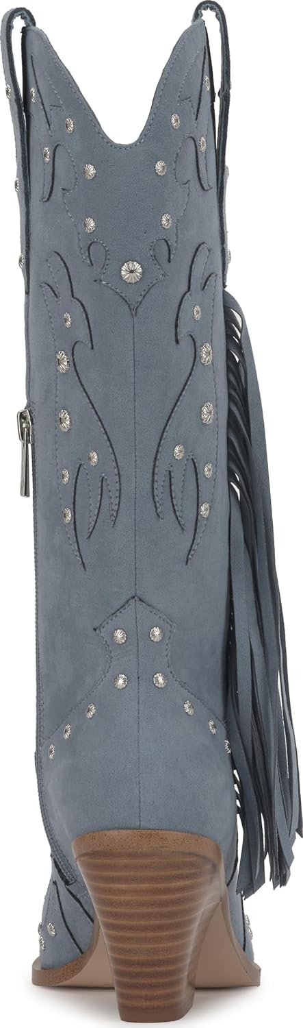 image:imageJessica Simpson Womens Piarin Western Fringe BootAsh Blue Supreme Microsuede