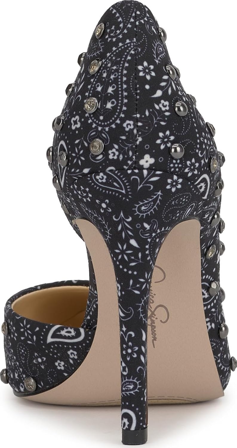 image:imageJessica Simpson Womens Prizma DOrsay PumpMidnightWhite Bandana Print
