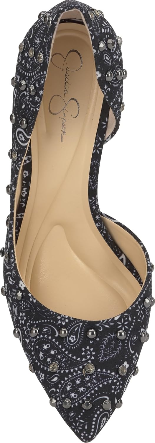 image:imageJessica Simpson Womens Prizma DOrsay PumpMidnightWhite Bandana Print