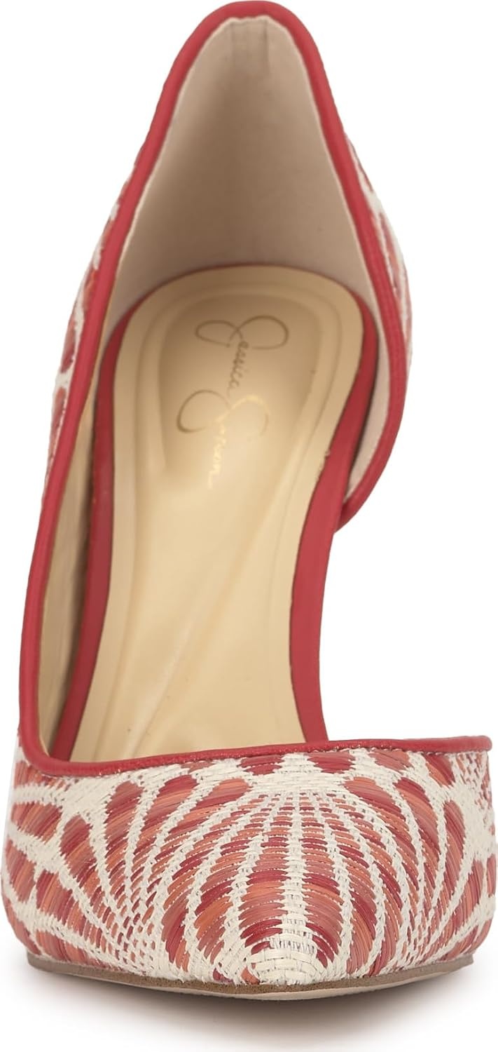 image:imageJessica Simpson Womens Prizma DOrsay PumpPoppy Combo Raffia