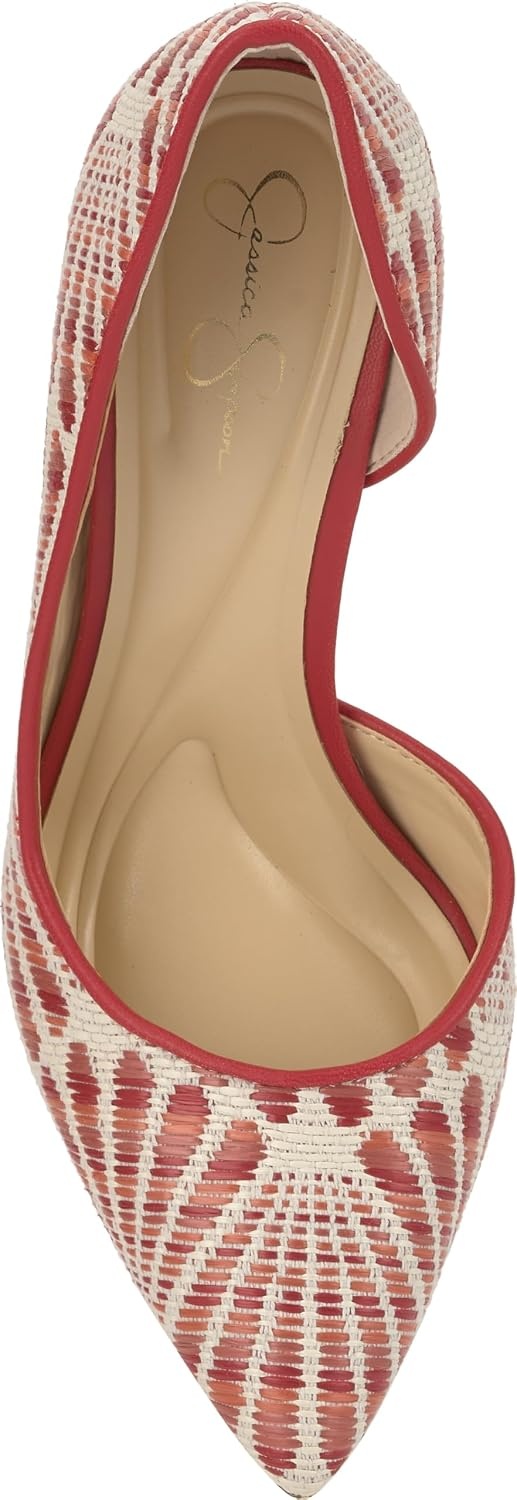 image:imageJessica Simpson Womens Prizma DOrsay PumpPoppy Combo Raffia