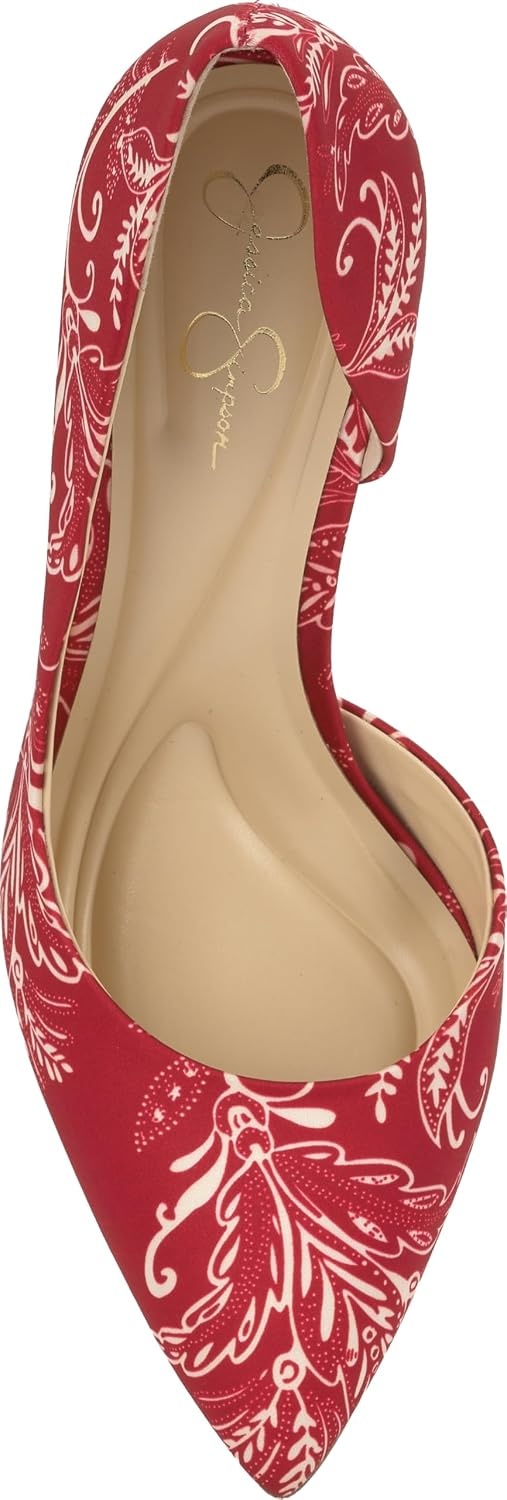 image:imageJessica Simpson Womens Prizma DOrsay PumpRed Multi Paisley Print