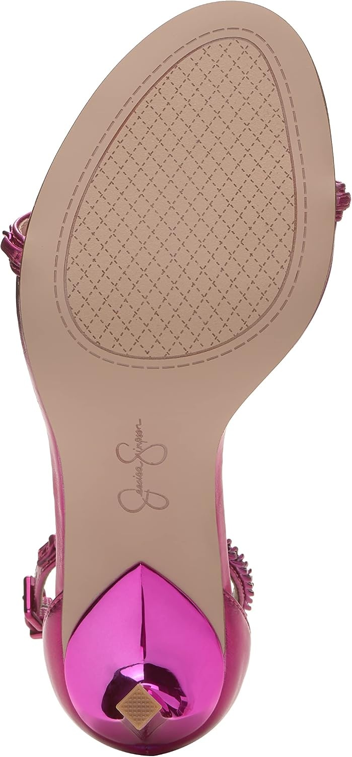 image:imageJessica Simpson Womens Qiven TStrap High Heel Sandal with Chain DetailFuschia